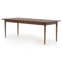 Hayden Modern Brown Acacia Wood Rectangular Extendable Dining Table - 84-104"|