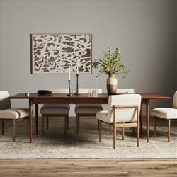 Hayden Modern Brown Acacia Wood Rectangular Extendable Dining Table - 84-104"|