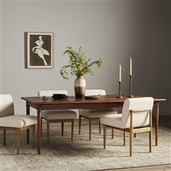 Hayden Modern Brown Acacia Wood Rectangular Extendable Dining Table - 84-104"|