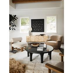 Kaden Modern Classic Brown Upholstered Boucle Wood Frame Wingback Arm Chair|