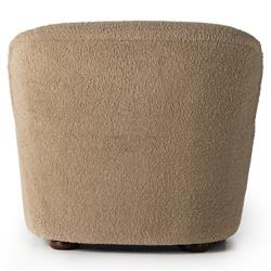 Kaden Modern Classic Brown Upholstered Boucle Wood Frame Wingback Arm Chair|