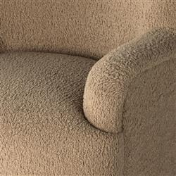 Kaden Modern Classic Brown Upholstered Boucle Wood Frame Wingback Arm Chair|