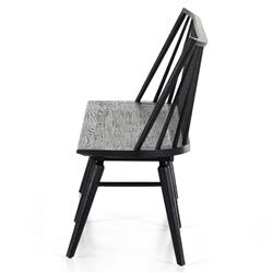 Lara Rustic Lodge Black Oak Wood Windsor Dining Bench|