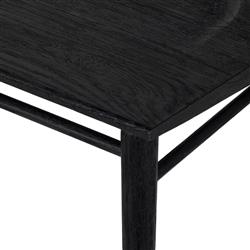 Lara Rustic Lodge Black Oak Wood Windsor Dining Bench|