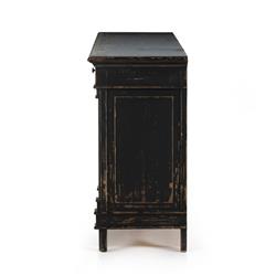 Marjorie French Country Black Pine Wood 3 Drawer 6 Door Sideboard|