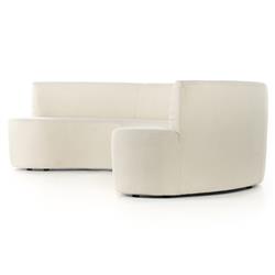 Sabrea Mid Century Modern White Performance Curved Dining Banquette|