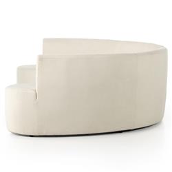Sabrea Mid Century Modern White Performance Curved Dining Banquette|