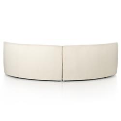 Sabrea Mid Century Modern White Performance Curved Dining Banquette|