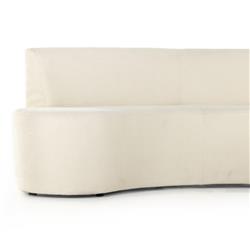 Sabrea Mid Century Modern White Performance Curved Dining Banquette|