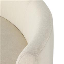 Sabrea Mid Century Modern White Performance Curved Dining Banquette|