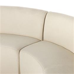 Sabrea Mid Century Modern White Performance Curved Dining Banquette|
