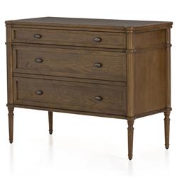 Tacorey Rustic Lodge Brown Solid Oak Wood 3 Drawer Bachelor Chest Dresser|