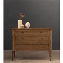 Tacorey Rustic Lodge Brown Solid Oak Wood 3 Drawer Bachelor Chest Dresser|