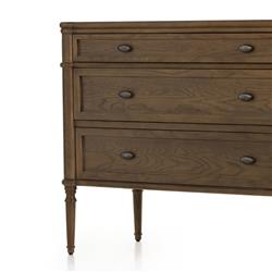 Tacorey Rustic Lodge Brown Solid Oak Wood 3 Drawer Bachelor Chest Dresser|