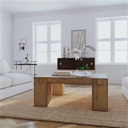 Jeremy Rustic Lodge Brown Wood Square Coffee Table|