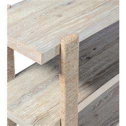 Oscar Coastal Beach Light Brown Oak Wood Rope Wrapped Console Table|