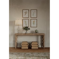 Miguel Coastal Beach Brown Wood Rope Wrapped Console Table|