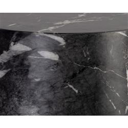 Costera Industrial Black Faux Marble Round Drum Outdoor Side Table|