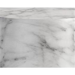 Costera Industrial White Faux Marble Round Drum Outdoor Side Table|