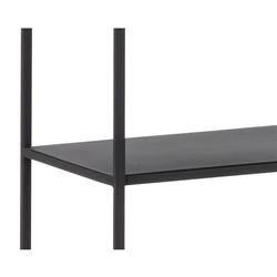 Cantrell Industrial Loft Matte Black Iron 5 Tier Double Display Case|