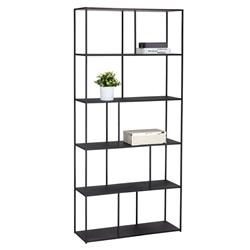 Cantrell Industrial Loft Matte Black Iron 5 Tier Display Case|