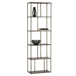 Cantrell Industrial Loft Antique Brass Iron 5 Tier Single Display Case|
