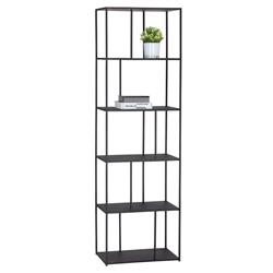 Cantrell Industrial Loft Matte Black Iron 5 Tier Single Display Case|