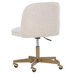 Newark Modern Classic Cream Upholstered Gold Office Chair|