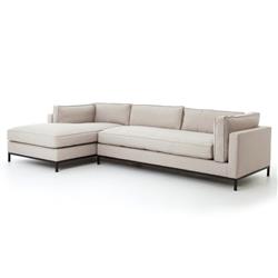 Allison Modern Classic Grey Upholstered 2 Piece Sectional - Left Arm Facing|
