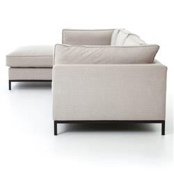 Allison Modern Classic Grey Upholstered 2 Piece Sectional - Left Arm Facing|
