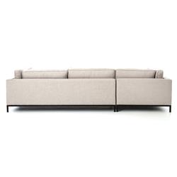Allison Modern Classic Grey Upholstered 2 Piece Sectional - Left Arm Facing|