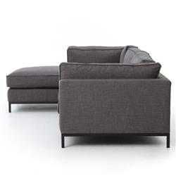 Allison Modern Classic Grey Upholstered 2 Piece Sectional - Left Arm Facing|