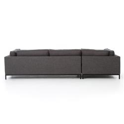 Allison Modern Classic Grey Upholstered 2 Piece Sectional - Left Arm Facing|