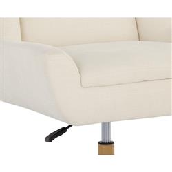 Weberg Hollywood Regency White Upholstered Matte Gold Steel Office Chair|
