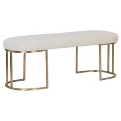 Aliyah Modern Classic Beige Performance Antique Brass Bench|