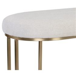Aliyah Modern Classic Beige Performance Antique Brass Bench|