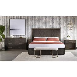 Aliyah Modern Classic Beige Performance Antique Brass Bench|