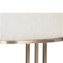 Aliyah Oatmeal Beige Upholstered Antique Brass Stainless Steel Counter Stool|