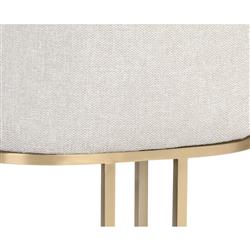 Aliyah Oatmeal Beige Antique Brass Steel Dining Side Chair - Set of 2|