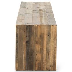 Wynn Rustic Lodge Brown Reclaimed Pine Wood Entryway Bench|