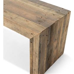 Wynn Rustic Lodge Brown Reclaimed Pine Wood Entryway Bench|