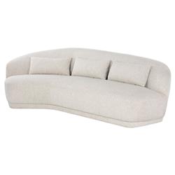 Fannie French Country Cream Performance Curved Sofa - 98"|