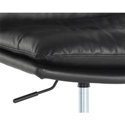 Tashia Bravo Black Upholstered Antique Brass Steel Executive Office Chair|