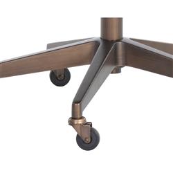 Tashia Bravo Black Upholstered Antique Brass Steel Executive Office Chair|