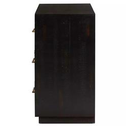 Dorwin Industrial Loft Espresso Brown Acacia Wood 6 Drawer Dresser|