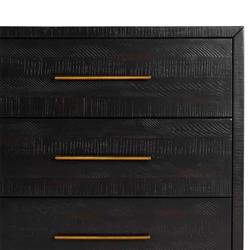 Dorwin Industrial Loft Espresso Brown Acacia Wood 6 Drawer Dresser|