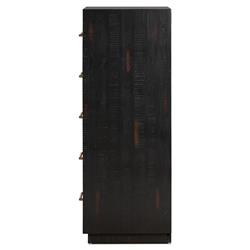 Dorwin Industrial Loft Espresso Brown Wood 5 Drawer Dresser|