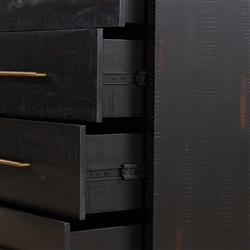 Dorwin Industrial Loft Espresso Brown Wood 5 Drawer Dresser|