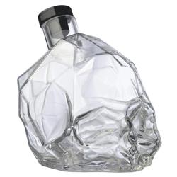 Memento Mori Modern Classic Clear Crystal Skull Whiskey Bottle|