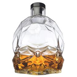 Memento Mori Modern Classic Clear Crystal Skull Whiskey Bottle|